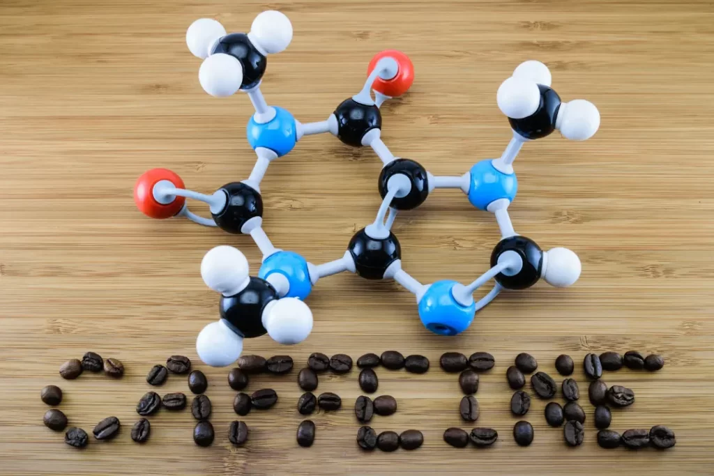 Caffeine chemical formulae model.