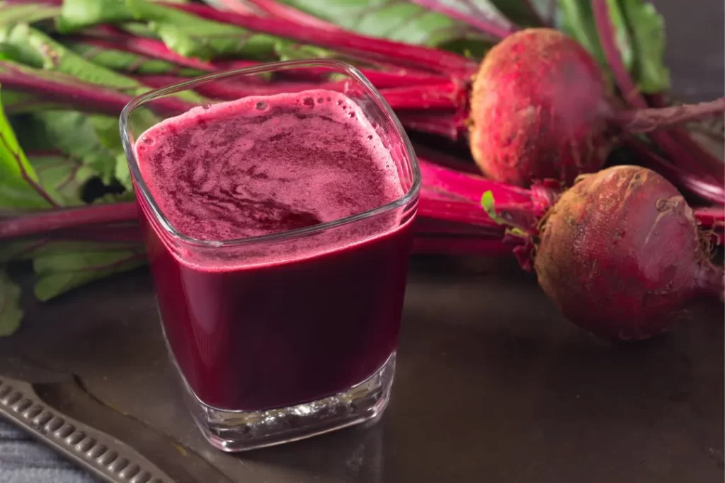 organic beets drink for detoxing the body. 