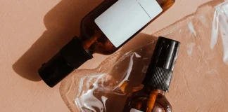 close up shot of spray bottles