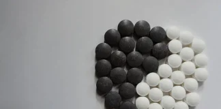 Chelated Iron pills white and black