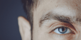 close up of man eye