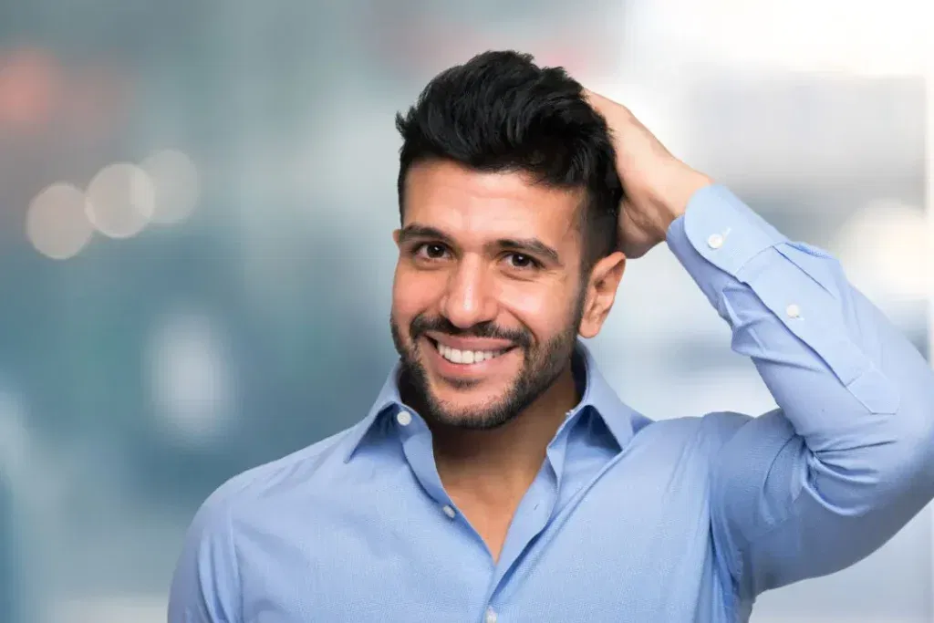 Man having healthy hair. 