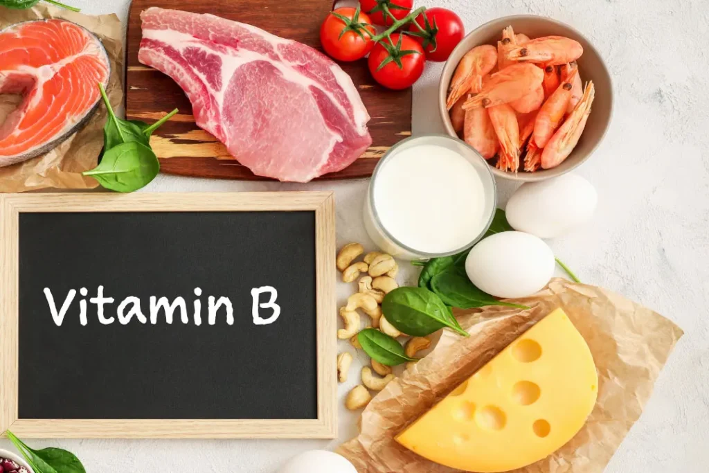 Vitamin B rich food items. 
