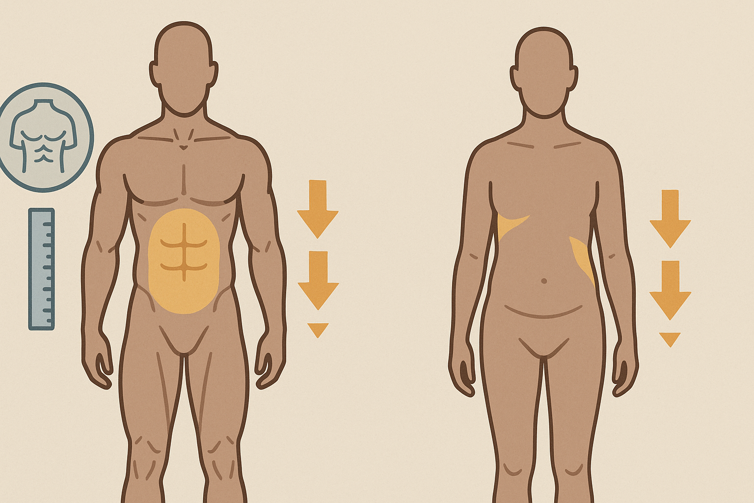 Infographic showing high protein vs keto body changes with more muscle retention on high protein and reduced definition on keto.