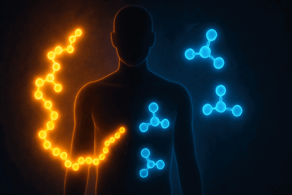 Visual comparison of human glucose and ketone energy pathways representing the metabolic shift in a keto vs low carb diet