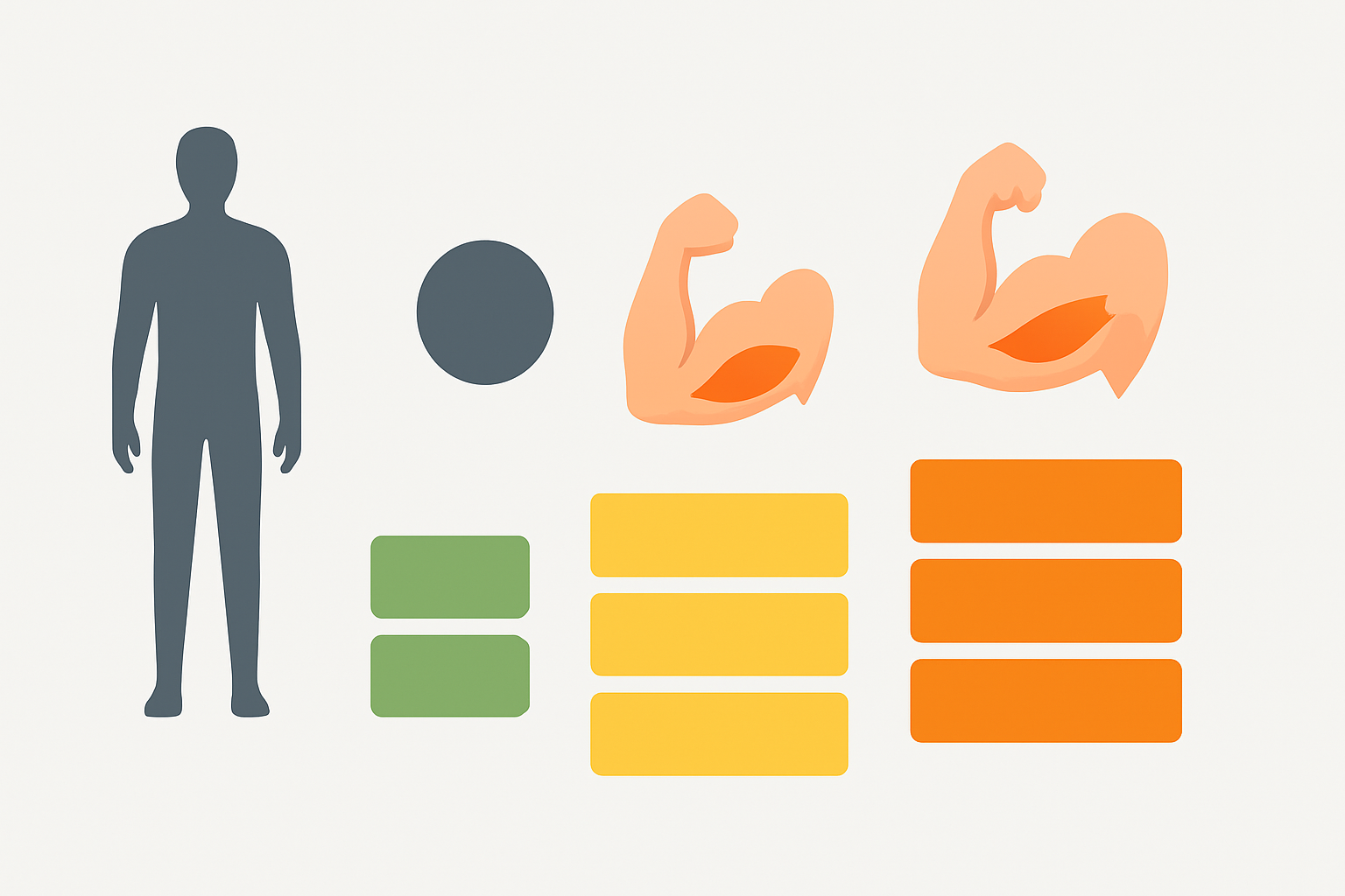 Color-coded infographic illustrating progressive tricep volume per week for beginner, intermediate, and advanced fitness levels