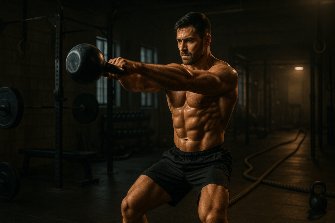 **Crafting ALT text** The user needs me to create SEO-friendly ALT text for an image of a kettlebell swing in a gym. The focus is on "circuit training for men." The key is to make it descriptive but concise — under 125 characters, no redundancy, and naturally integrating keywords. I'll write something like: “Shirtless man swinging a kettlebell in a dim-lit industrial gym surrounded by barbells, dumbbells, and battle ropes for circuit training for men.” I’ll check the character count to make sure it fits. Thought for 7 seconds Man swinging kettlebell in gritty industrial gym with barbells, dumbbells, and battle ropes for circuit training for men.
