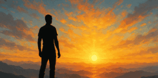 12 Powerful Signs of a Strong Person That Shape Mental Toughness and Discipline Silhouette of a lone figure standing on a mountain at sunrise, symbolizing resilience and signs of a strong person.