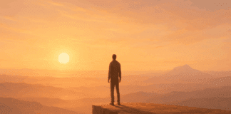 13 Powerful Truths Behind the Thirteen Things Mentally Strong People Always Do Man standing peacefully on a sunlit cliff at sunrise, symbolizing resilience and clarity—thirteen things mentally strong people always do.